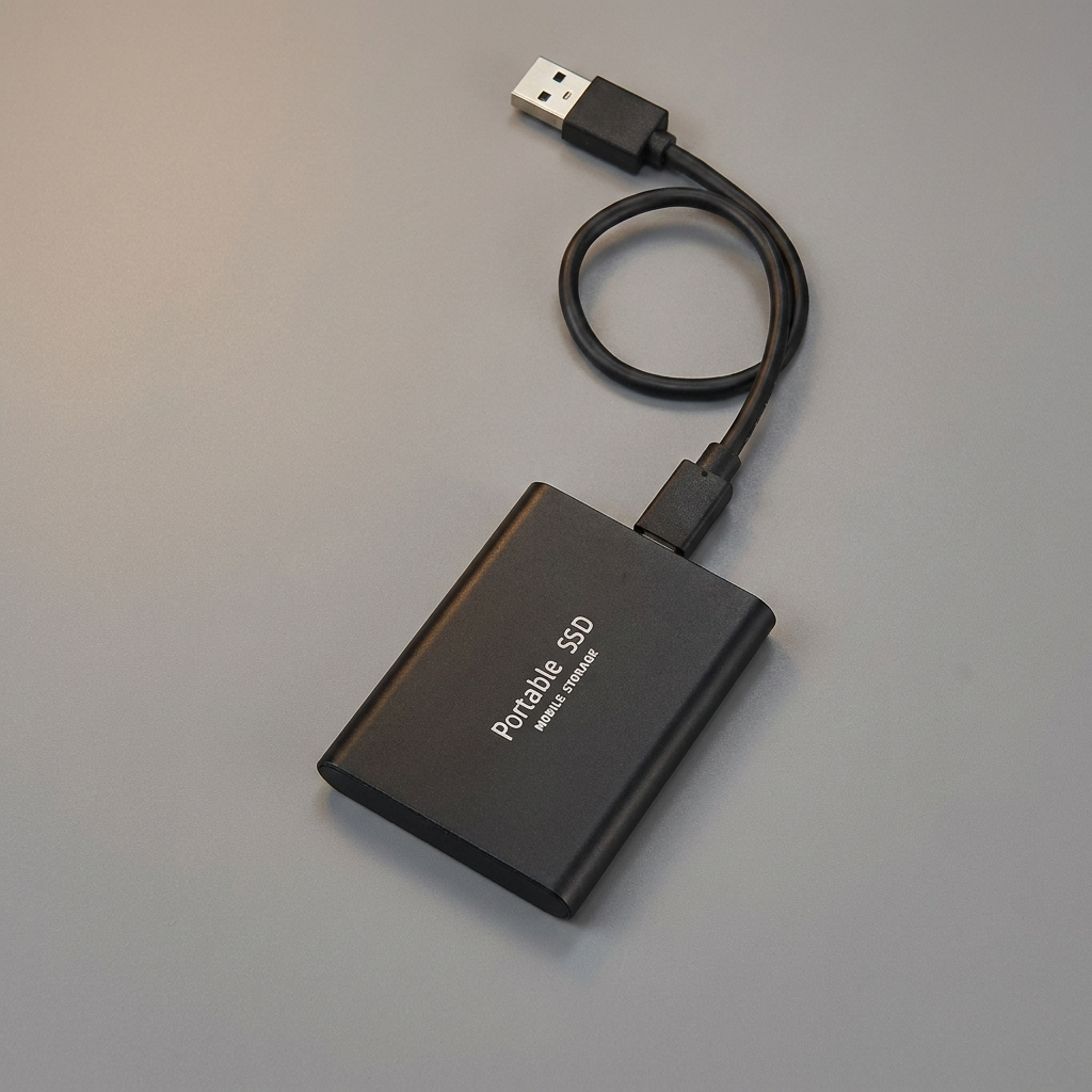 Tragbare Externe SSD-Festplatte 128GB - Draufsicht