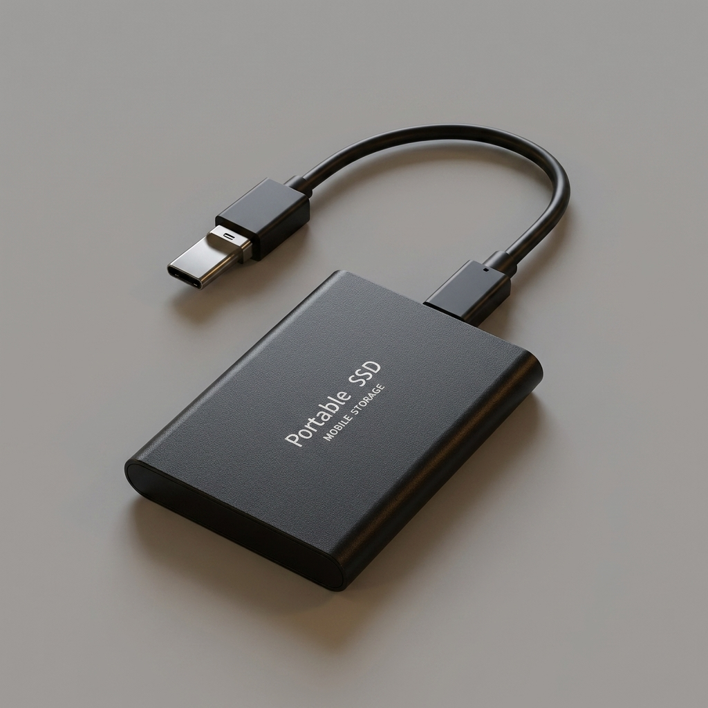 Tragbare Externe SSD-Festplatte 128GB - Seitenansicht
