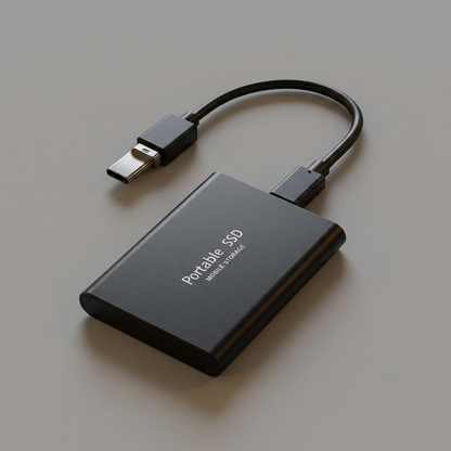 Tragbare Externe SSD-Festplatte 128GB - Seitenansicht