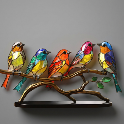 Buntglas-Fenster-Vogeldekoration - Draufsicht
