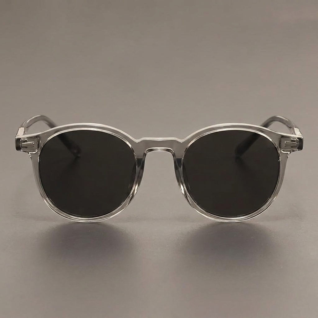Runde Schildpatt-Sonnenbrille - Vorderansicht