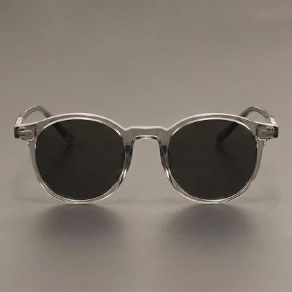 Runde Schildpatt-Sonnenbrille - Vorderansicht