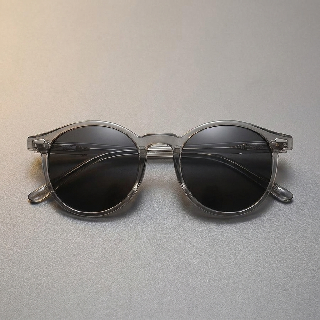 Runde Schildpatt-Sonnenbrille - Draufsicht