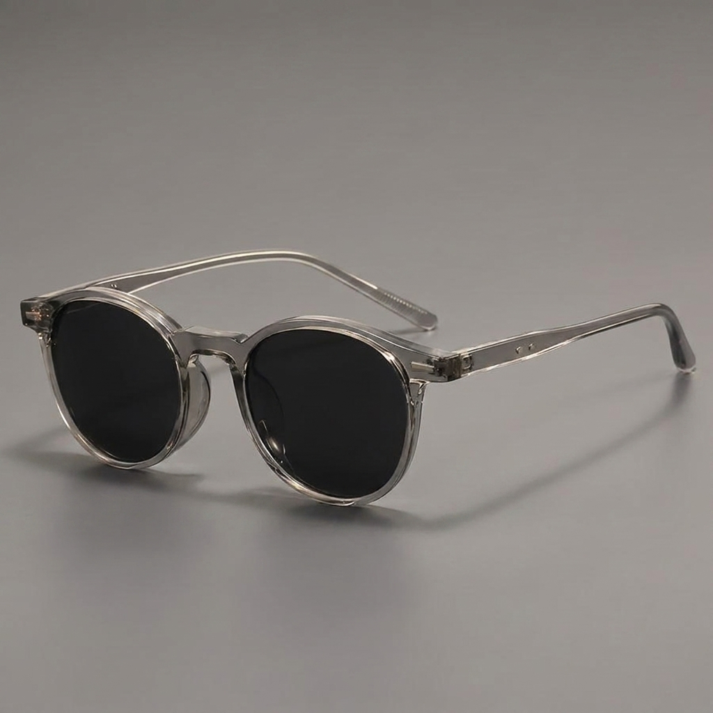 Runde Schildpatt-Sonnenbrille - Seitenansicht