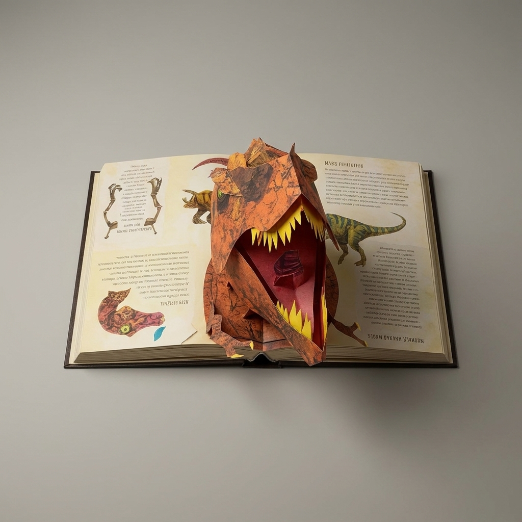 3D-Pop-up-Dinosaurierbuch - Draufsicht