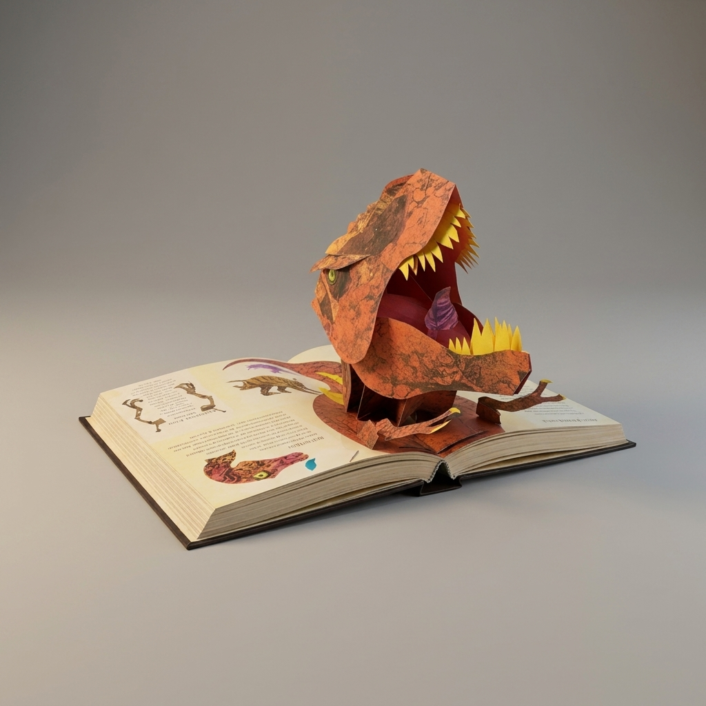 3D-Pop-up-Dinosaurierbuch - Seitenansicht