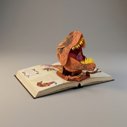 3D-Pop-up-Dinosaurierbuch - Seitenansicht
