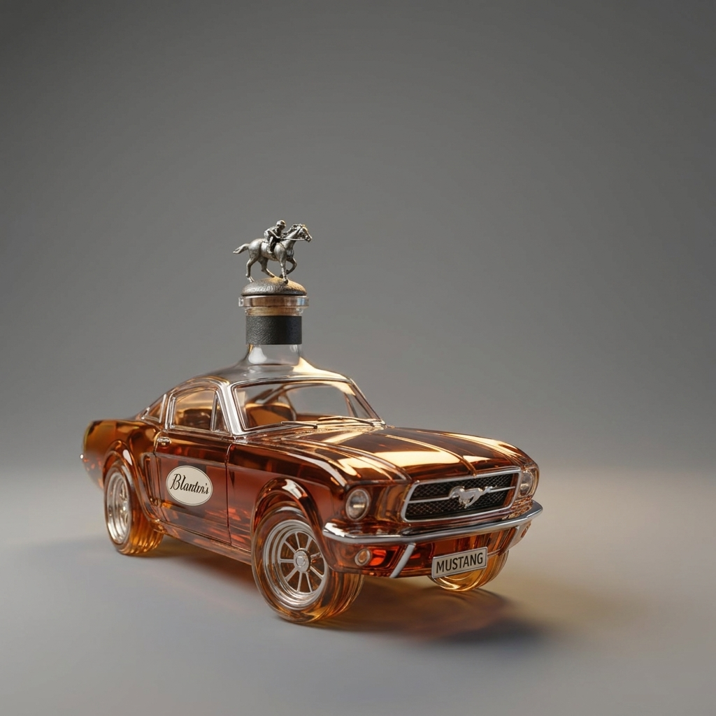Mustang Auto-förmiger Whiskey-Dekanter - Seitenansicht